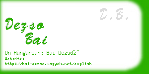 dezso bai business card